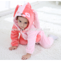 Bébé doux flanelle barboteuse Animal Onesie pyjamas costumes costume, vêtements de couchage, tissu rose mignon, serviette à capuchon de bébé